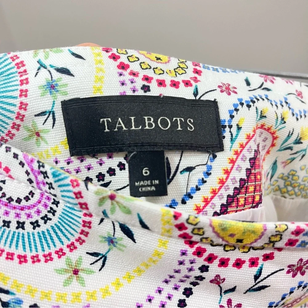 Talbots Paisley A-Line Skirt Women Size 6 Cottagecore Preppy Spring Summe